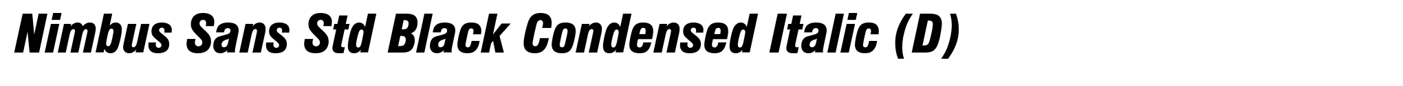 Nimbus Sans Std Black Condensed Italic (D) image